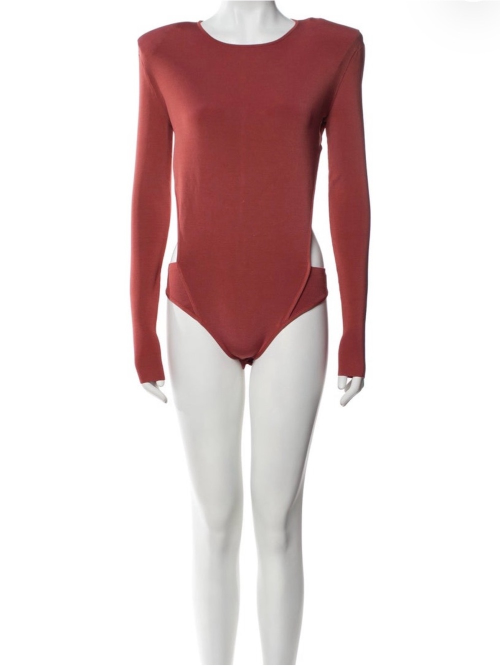 NONchalant Long-Sleeve Rust-Red Bodysuit